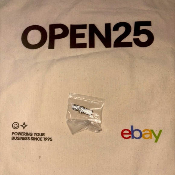 NEW 30th Anniversary eBay Open 2025 swag natural cotton tote bag & enamel pin - Picture 6 of 7